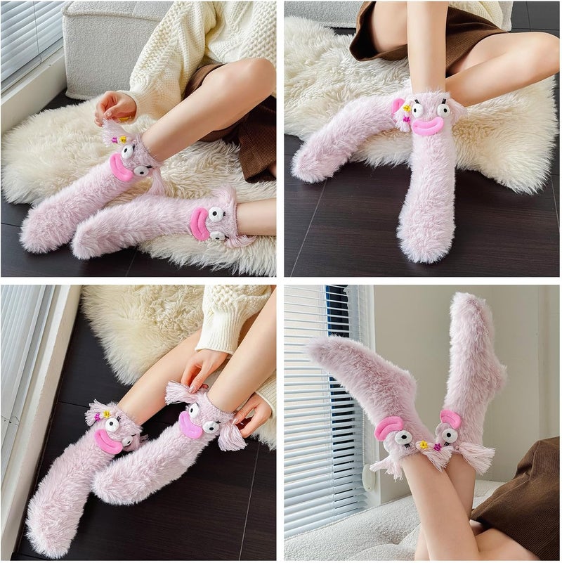 TFTSR Crazy Funny Fuzzy Silly Socks for Kids Women,Girls Fluffy Slipper Novelty Fun Socks,Boy Men Cute Cozy Soft Animal Socks - Image 4